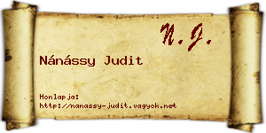 Nánássy Judit névjegykártya