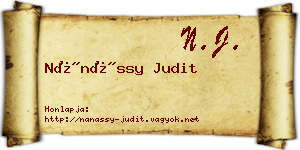 Nánássy Judit névjegykártya